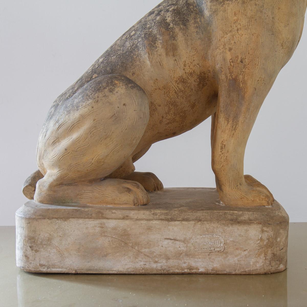 19th Century French Terracotta Model of a Pug, Stamped 6
