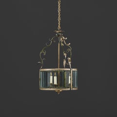 A 19th Century French Tole and Glass Drum Lantern