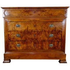 A 19th Century Walnut French Louis Philippe Commode Chest Of Drawers