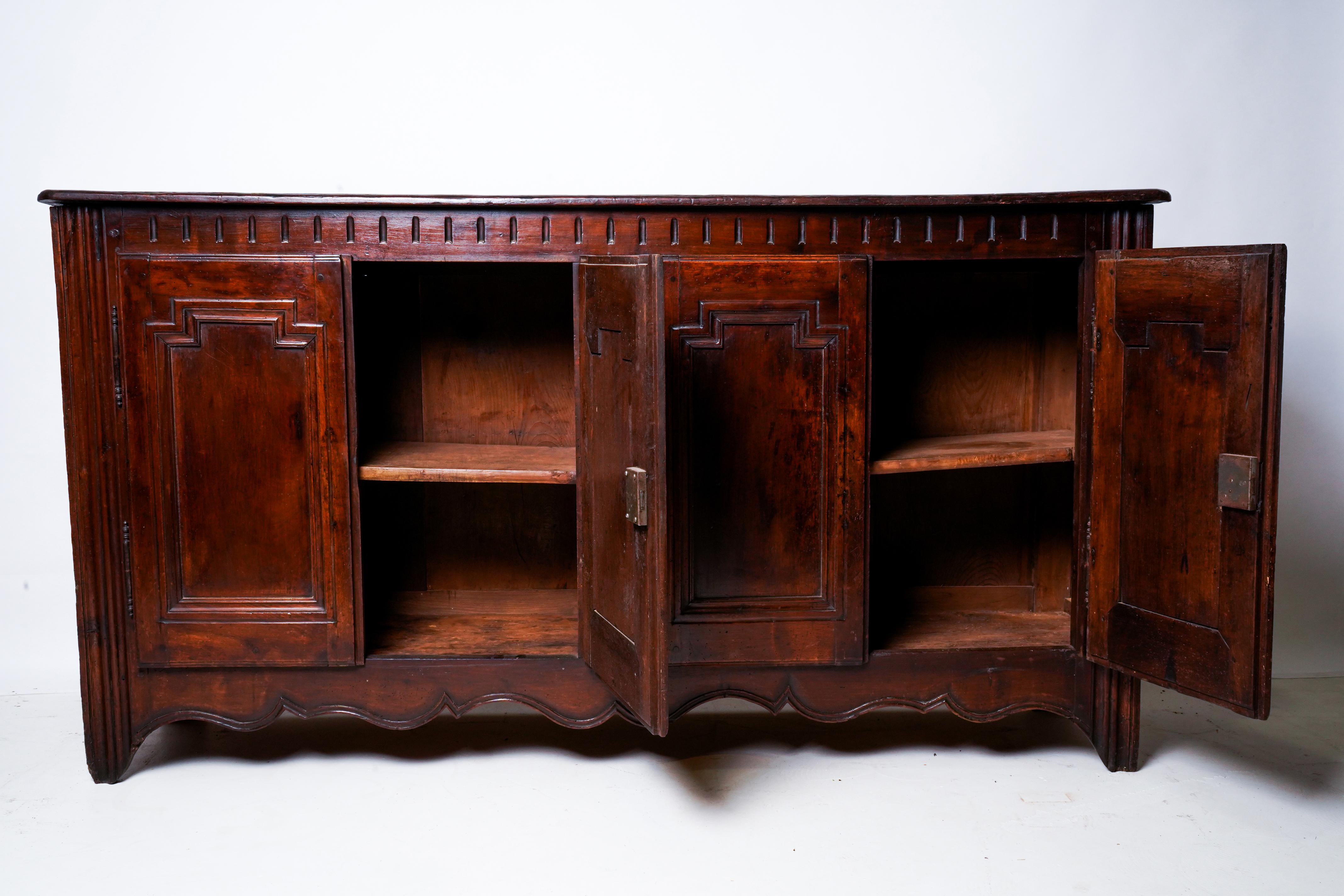 A 19th Century French Walnut Sideboard  In Good Condition For Sale In Chicago, IL