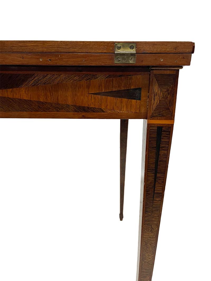 A 19th Century French with intarsia folding handkerchief card table 5