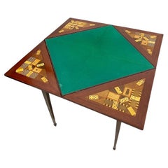 A 19th Century French with intarsia folding handkerchief card table