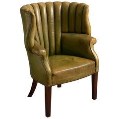 19th Century George III Style Leather Upholstered Armchair 19th Century George III Style Leather Upholstered Armchair