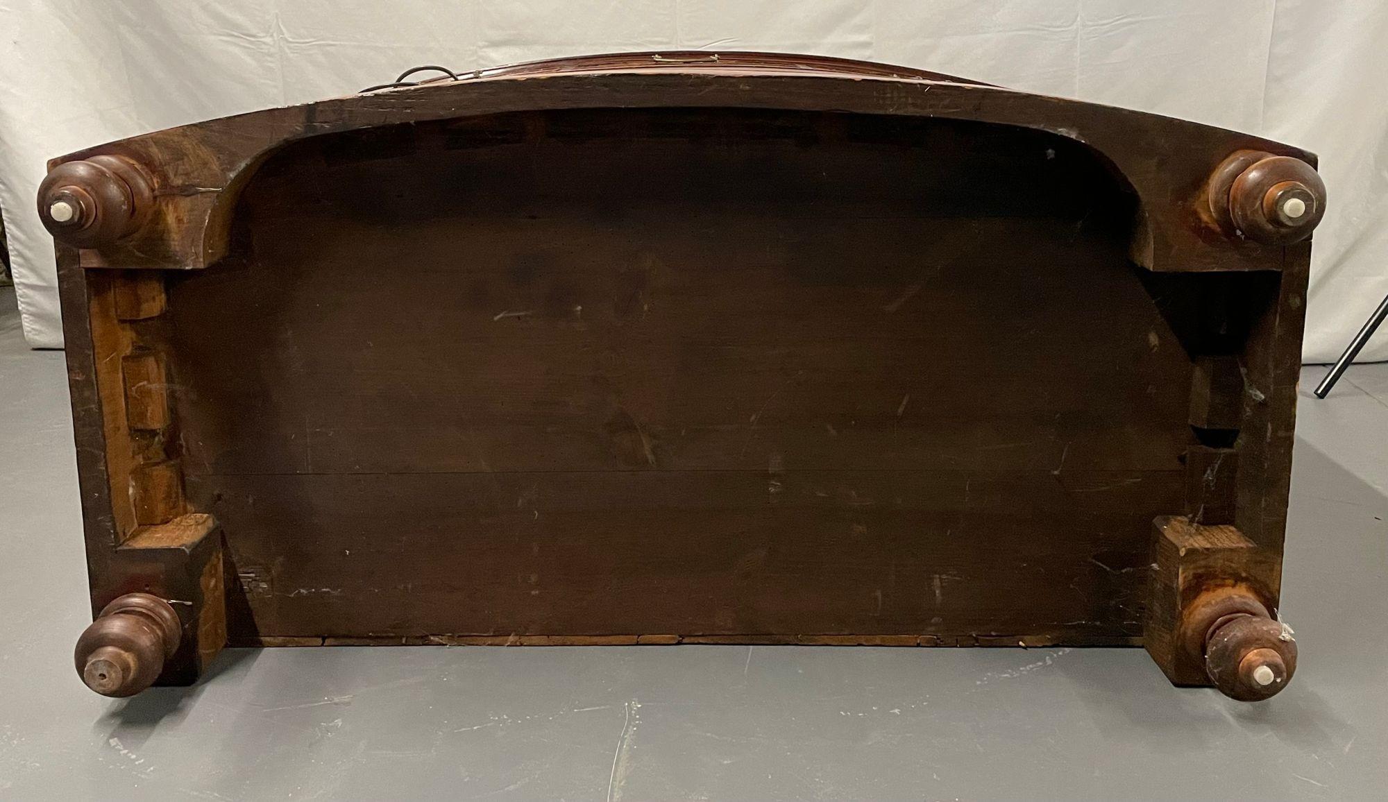 19th Century Georgian Bow Front Chest, Mahogany, Rare 3 over 3 Drawer 8