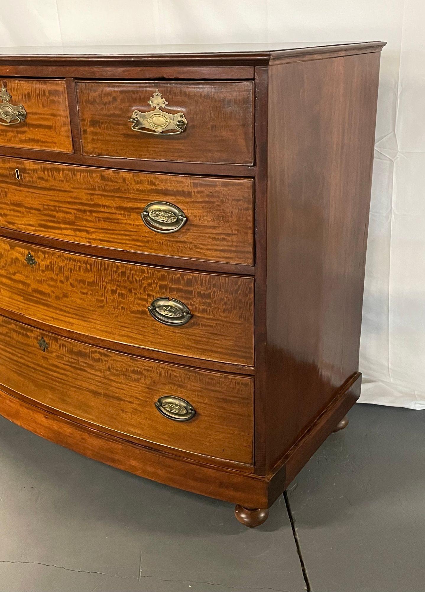 19th Century Georgian Bow Front Chest, Mahogany, Rare 3 over 3 Drawer 11