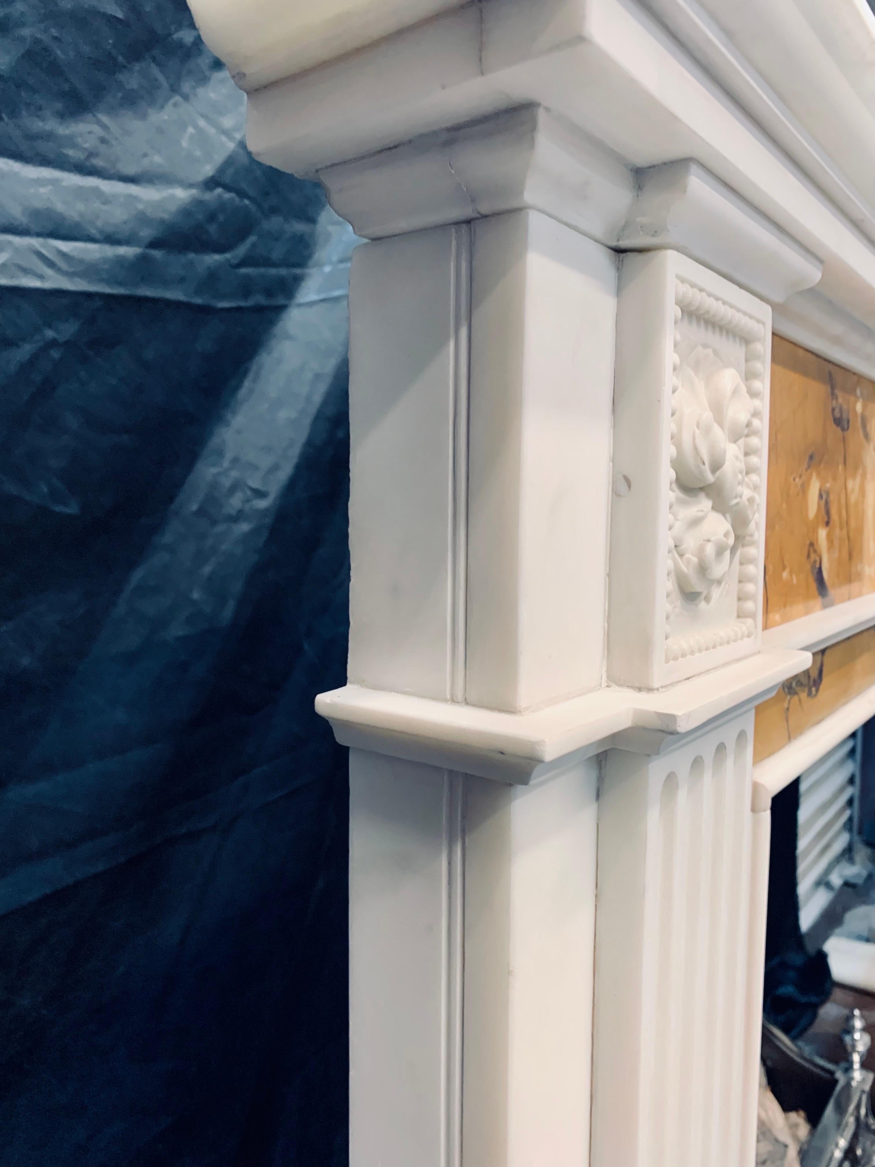 A 19th Century Georgian Manner  Statuary & Sienna Marble Fireplace Surround.  For Sale 10