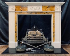 A 19th Century Georgian Manner  Statuary & Sienna Marble Fireplace Surround.