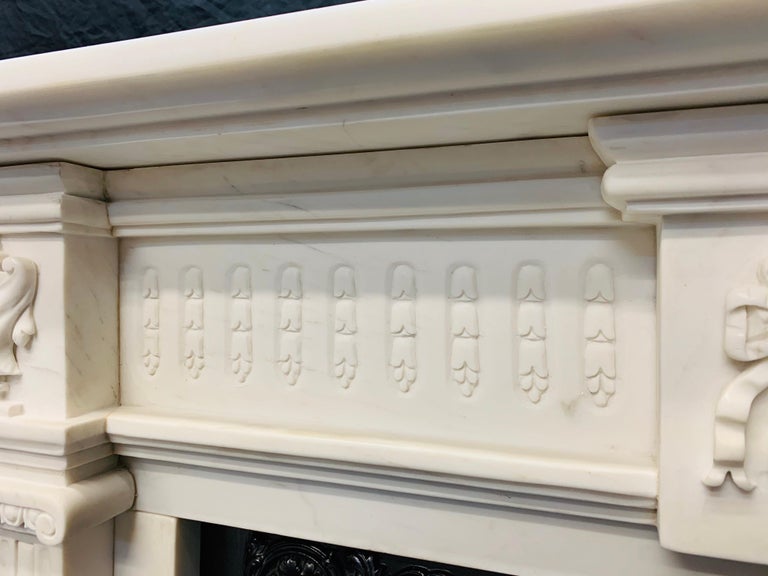19th Century Georgian Style Statuary Marble Fireplace Surround For Sale 4