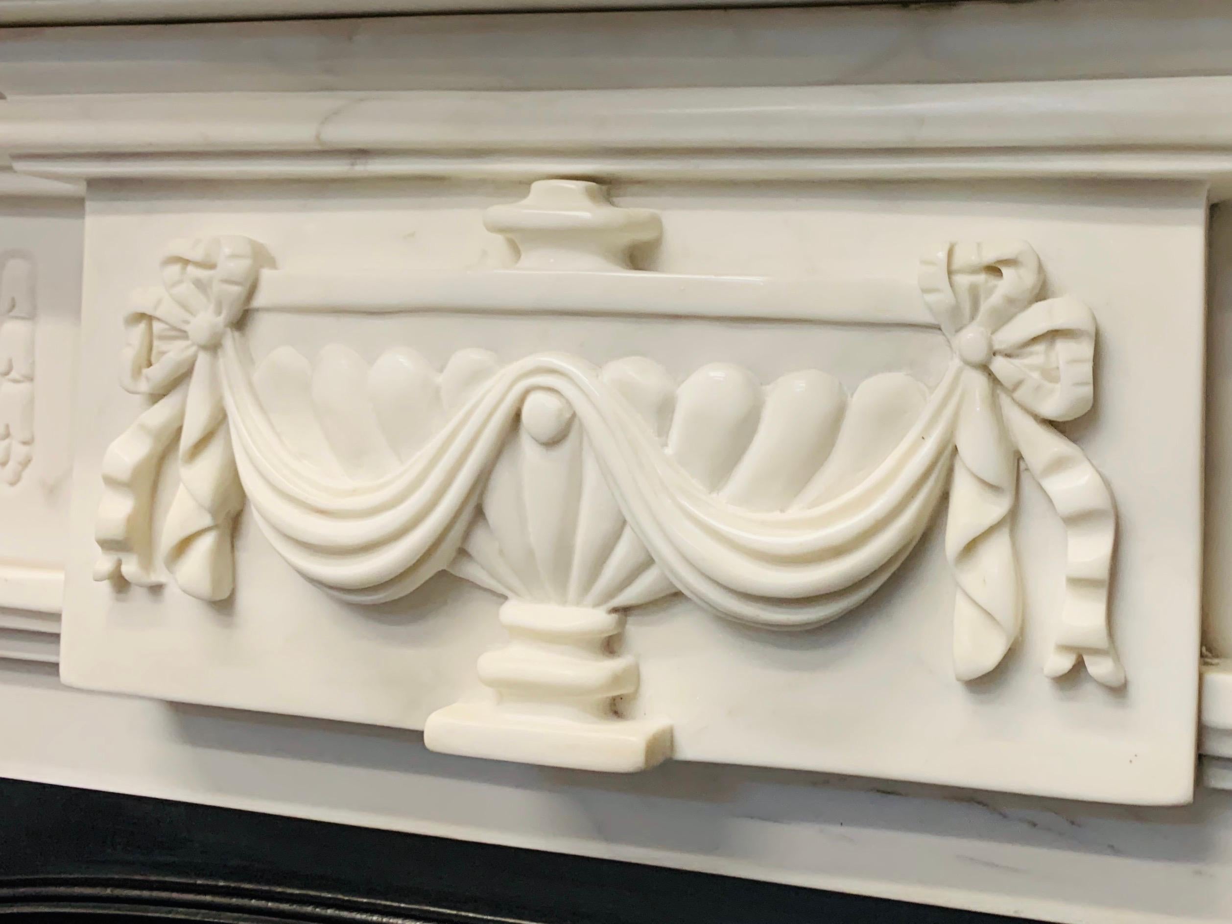 19th Century Georgian Style Statuary Marble Fireplace Surround For Sale 3