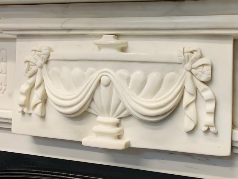 19th Century Georgian Style Statuary Marble Fireplace Surround For Sale 6