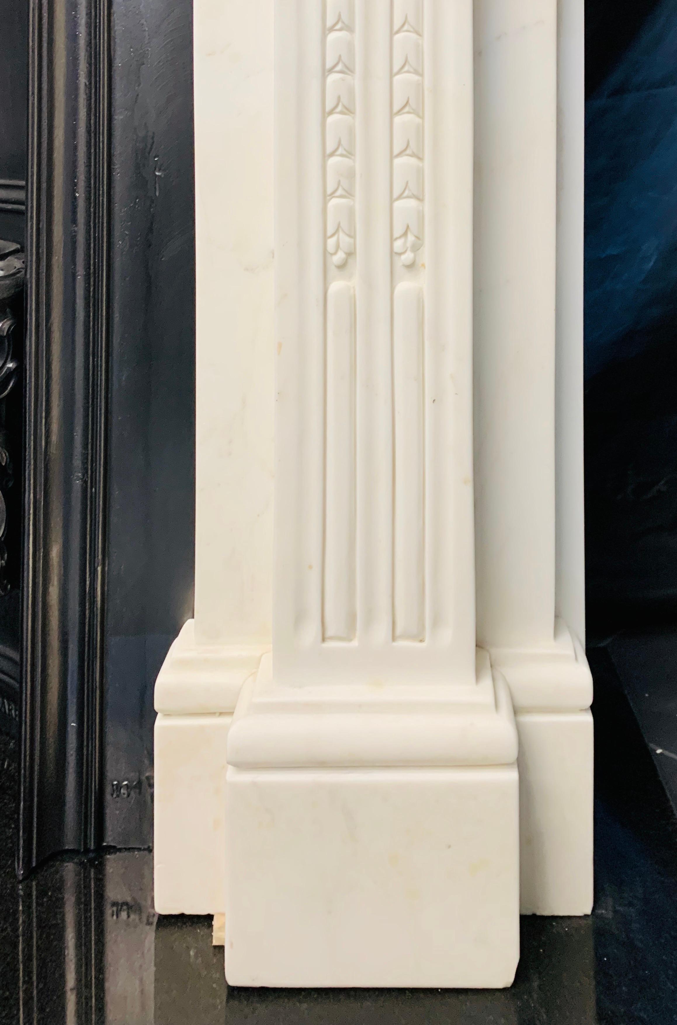 19th Century Georgian Style Statuary Marble Fireplace Surround For Sale 4