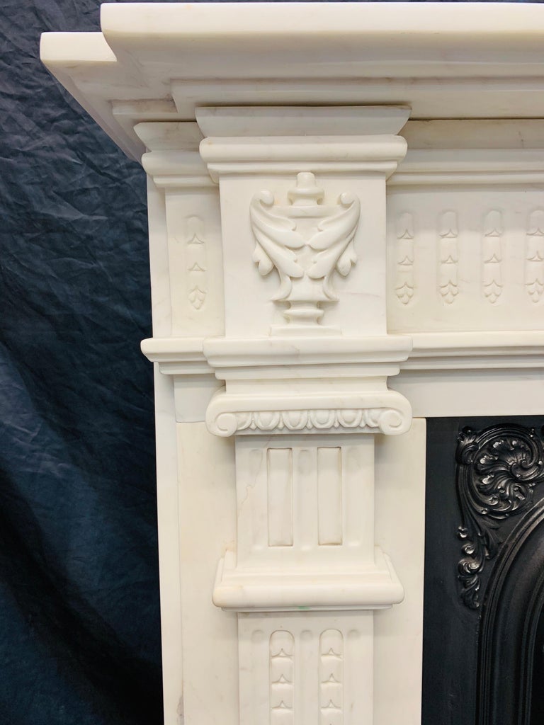 19th Century Georgian Style Statuary Marble Fireplace Surround For Sale 9