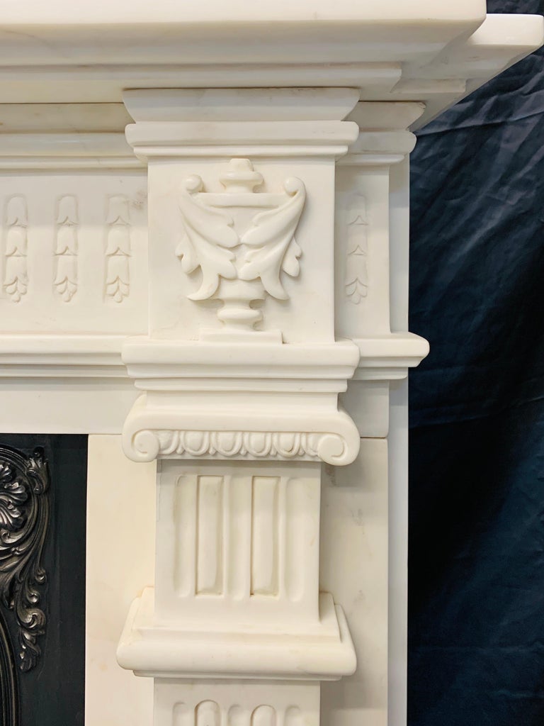 19th Century Georgian Style Statuary Marble Fireplace Surround For Sale 10
