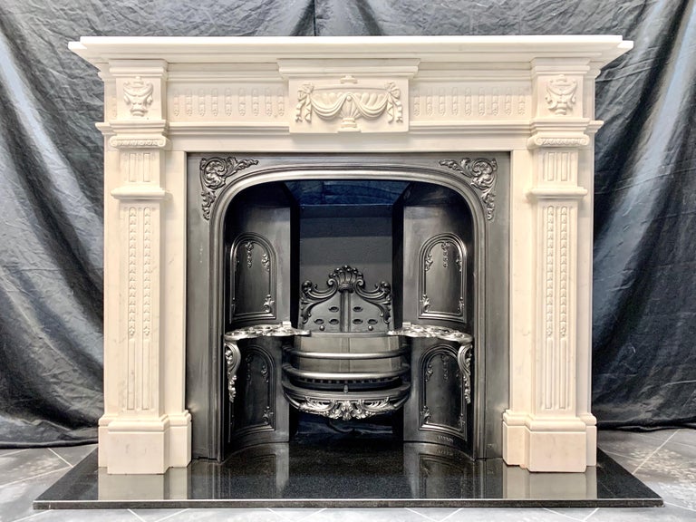 19th Century Georgian Style Statuary Marble Fireplace Surround For Sale 11