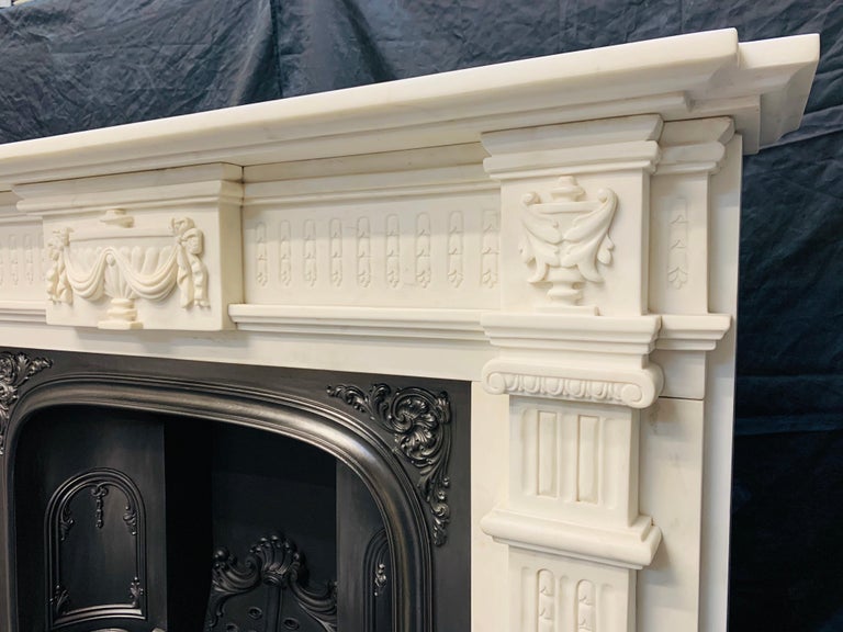19th Century Georgian Style Statuary Marble Fireplace Surround In Good Condition For Sale In Edinburgh, GB