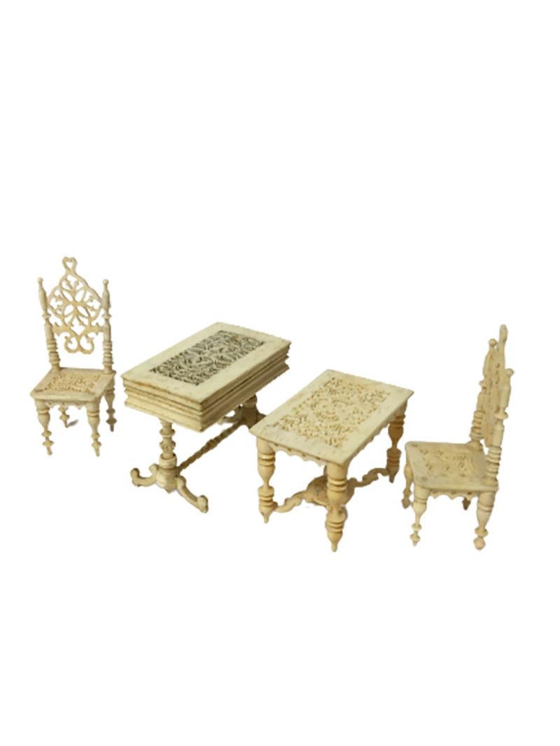 Hand-Carved 19th Century German Doll House Miniature Furniture For Sale