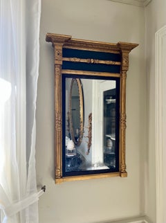 A 19th Century gilt and ebonised pier mirror