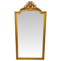 A 19th Century Giltwood Hall or Dressing Mirror With Original Bevelled Glass