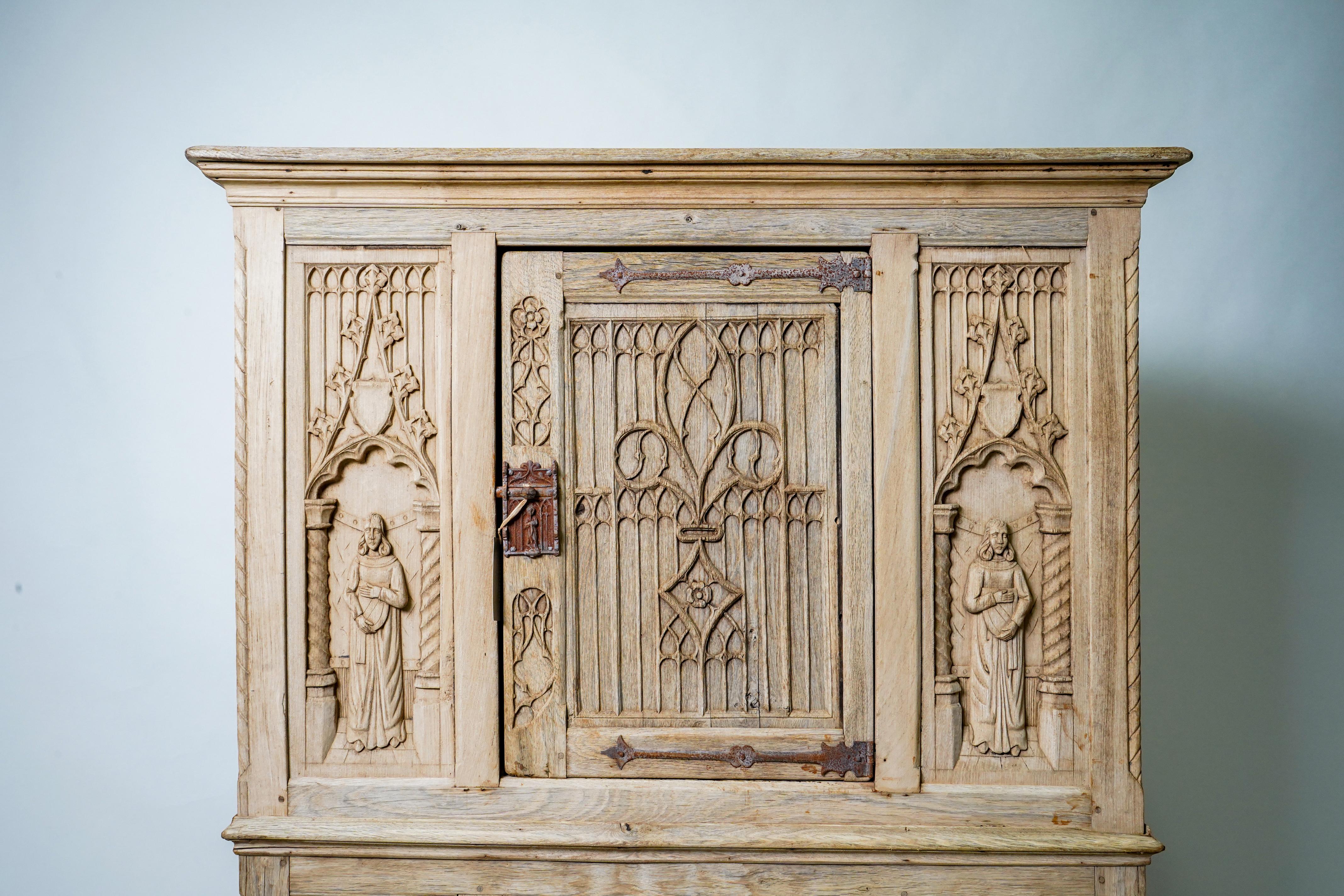 Oak A 19th Century Gothic Revival Cabinet