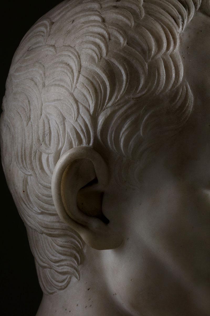 Carved A 19th Century Grand Tour bust of Julius Caesar For Sale