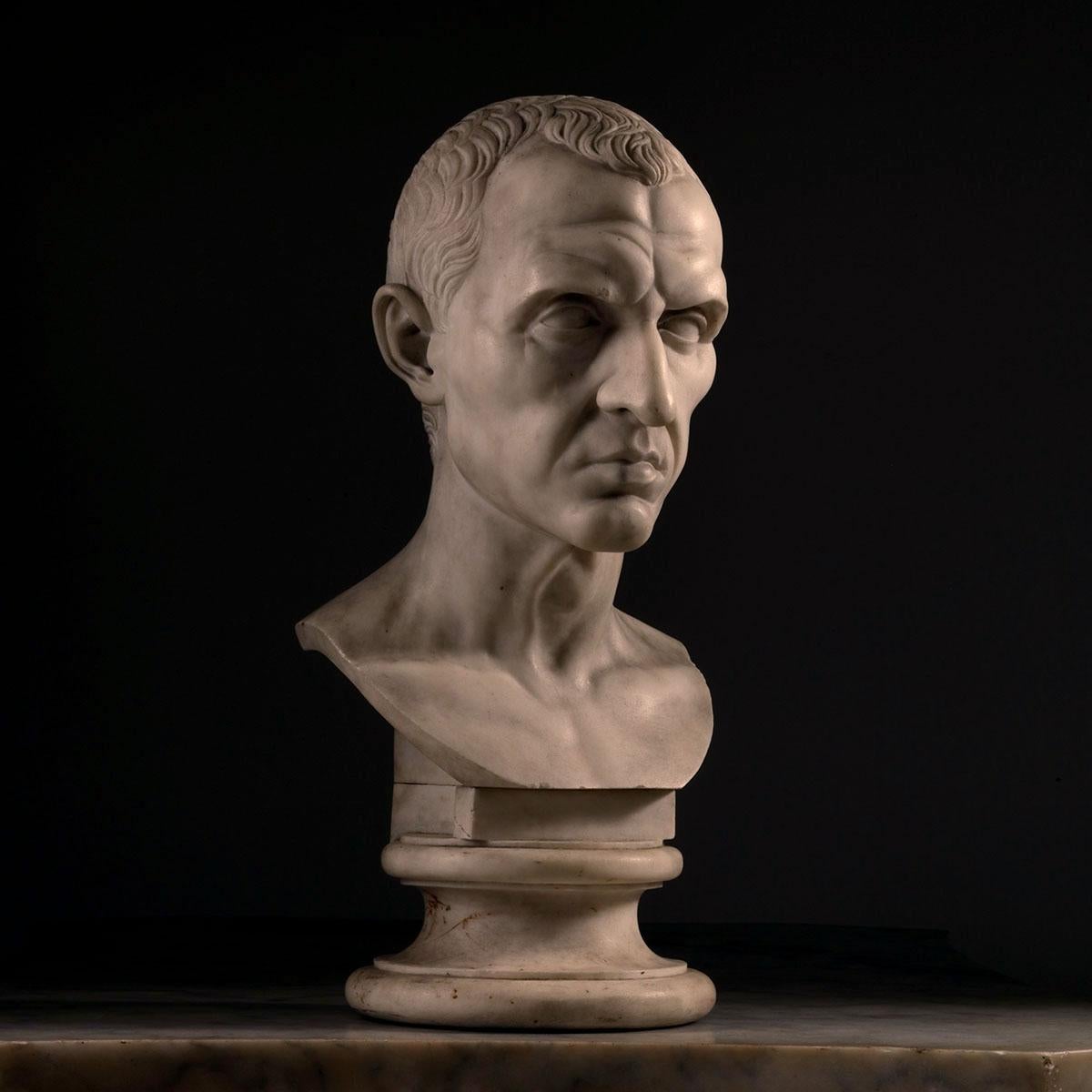 A 19th Century Grand Tour bust of Julius Caesar In Excellent Condition For Sale In Reepham, GB