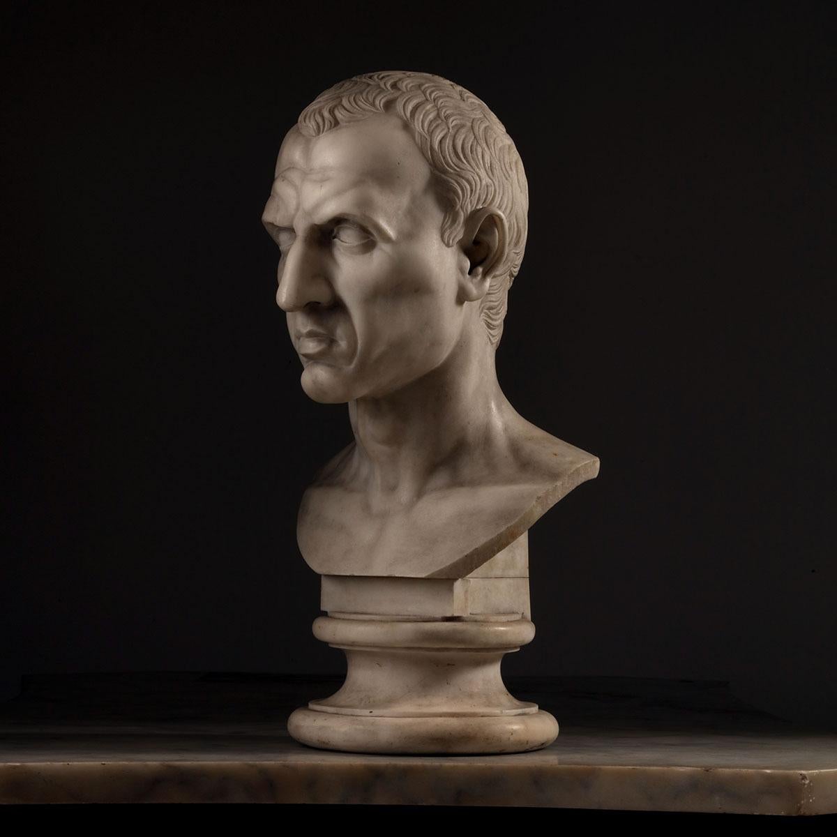 Statuary Marble A 19th Century Grand Tour bust of Julius Caesar For Sale