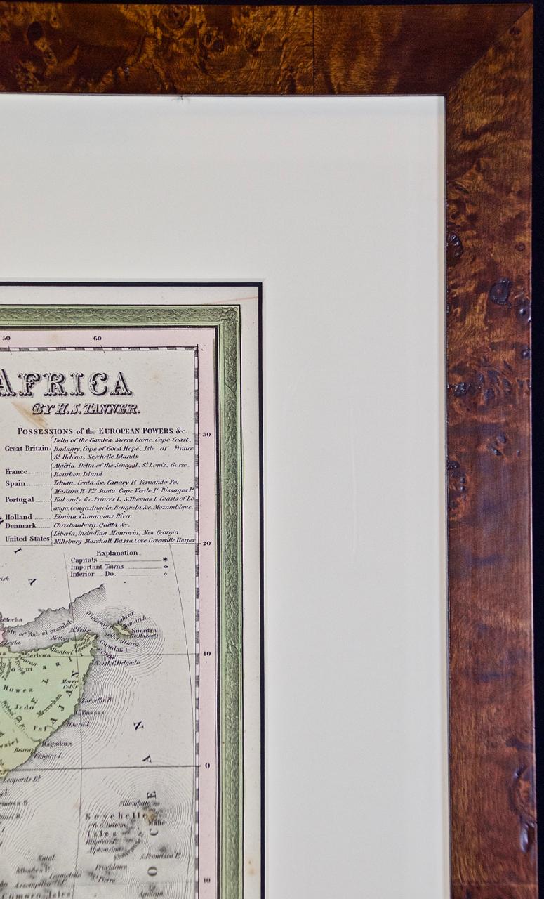 American 19th Century Hand-Colored Map of Africa by Henry Tanner