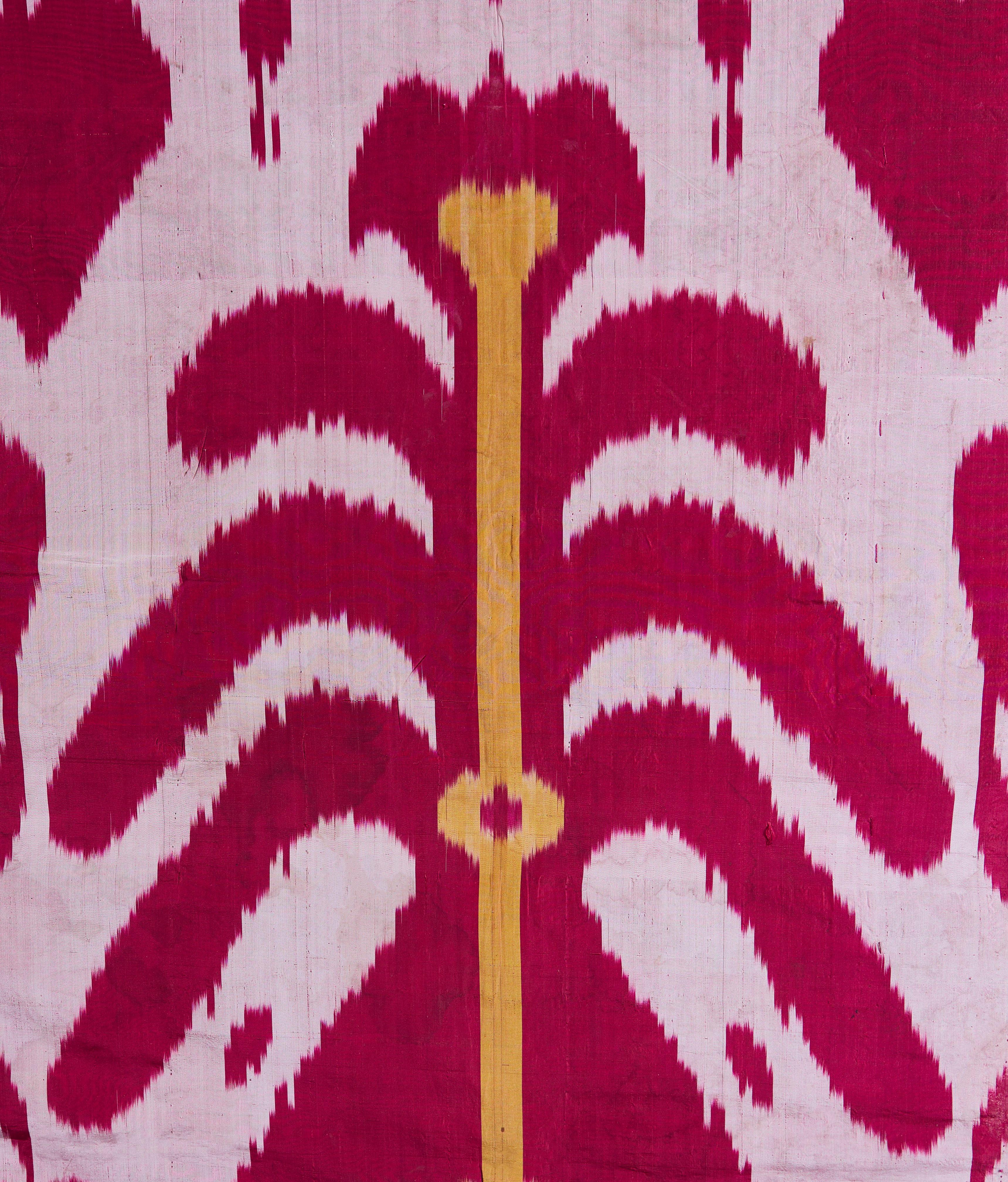 19th Century A 19th century Ikat silk textile wall panel  For Sale