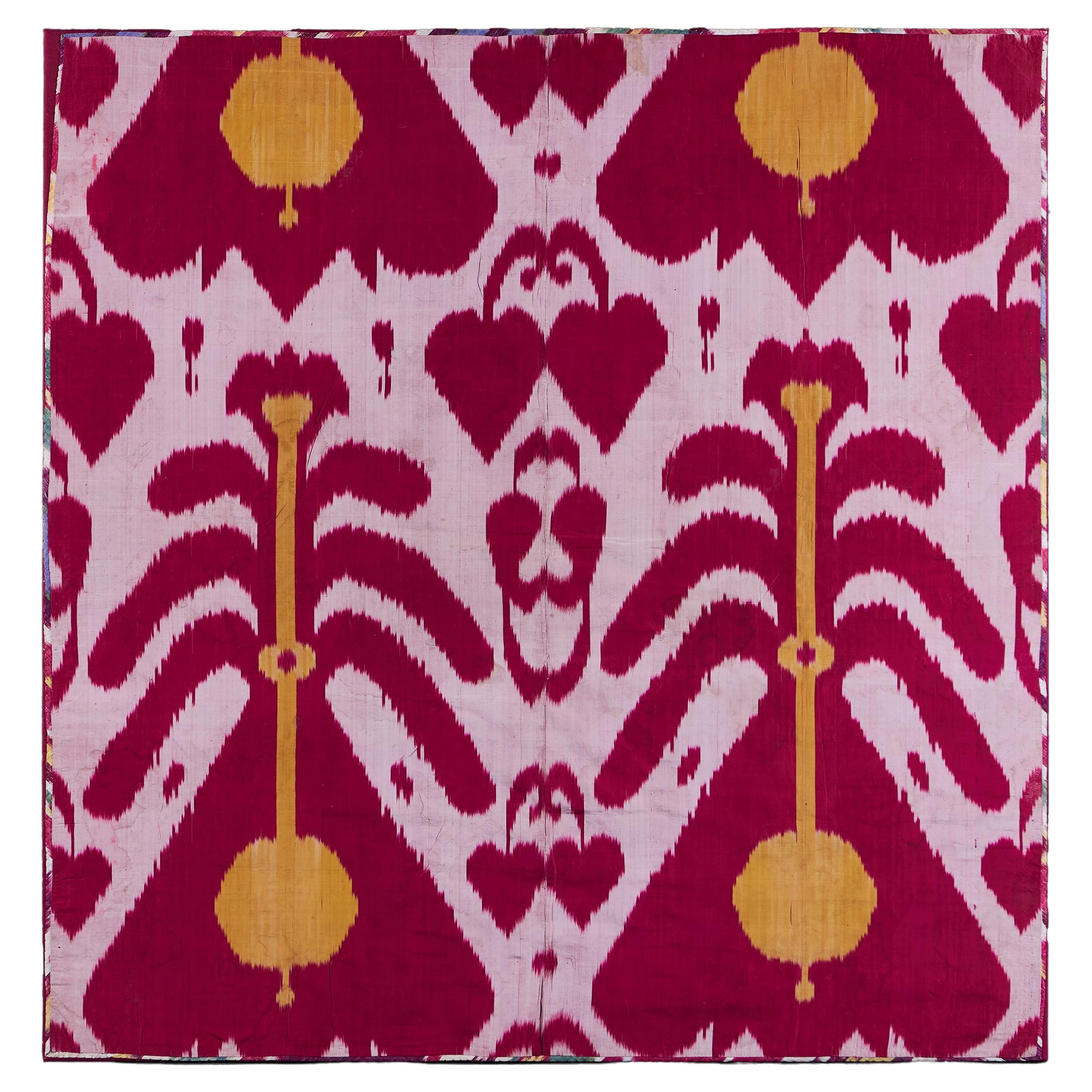 A 19th century Ikat silk textile wall panel 