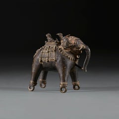 A 19th Century Indian Bronze Elephant Toy