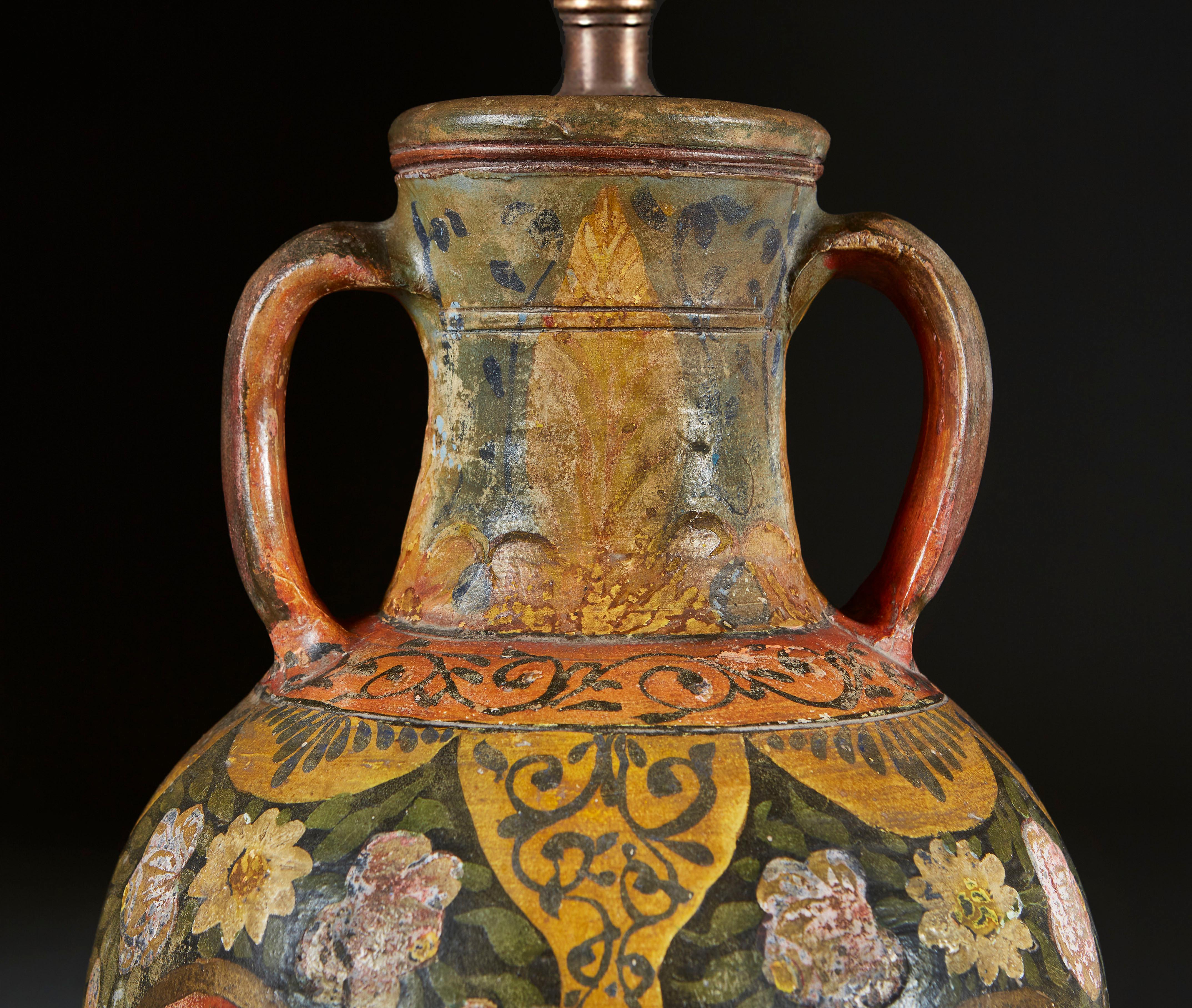 19th Century Indian Vase, Now as a Lamp In Good Condition In London, GB