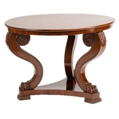 19th Century Irish Empire Mahogany Center Table, circa 1830