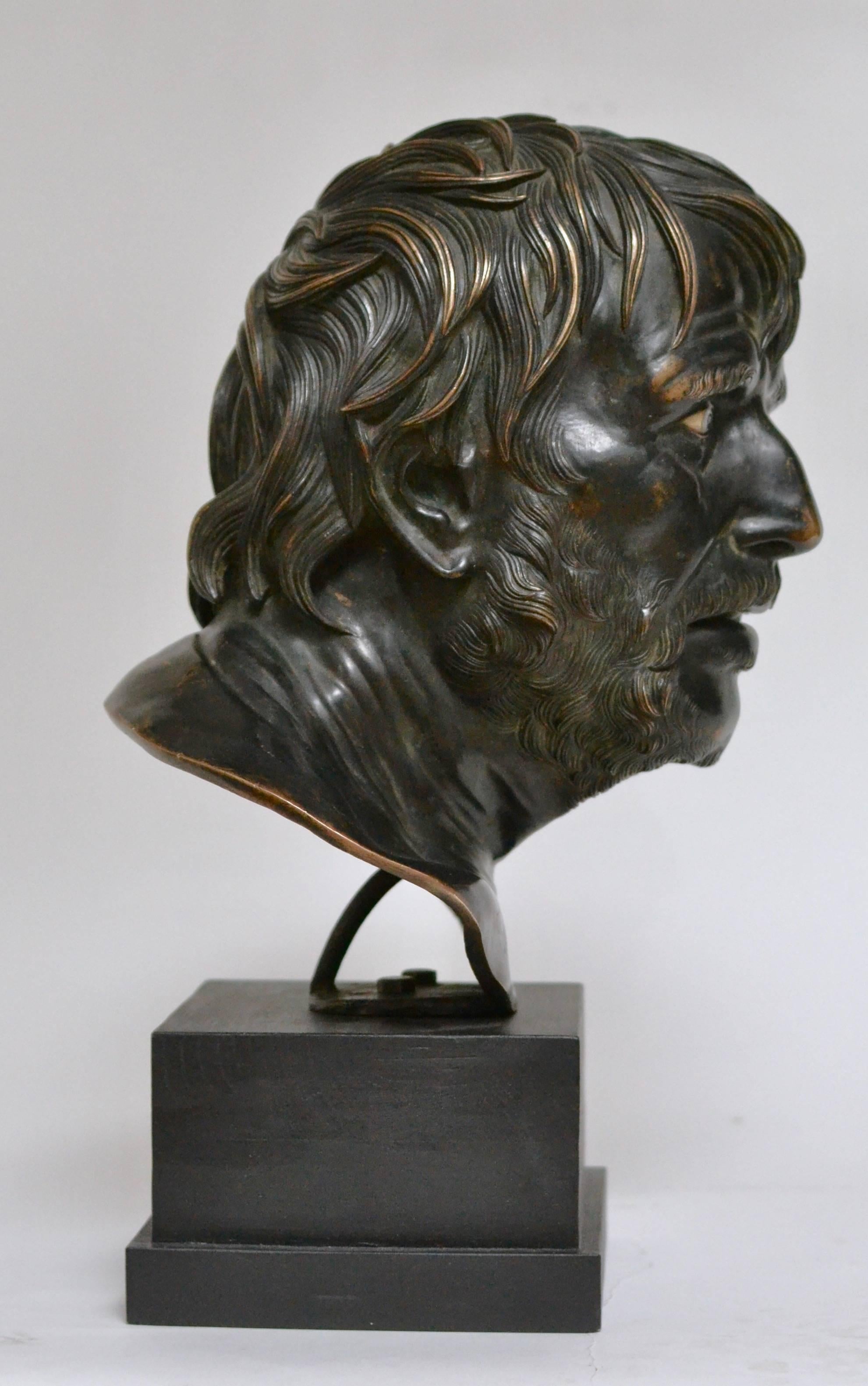 19th Century Italian Bronze Bust Study of Seneca (Italienisch)