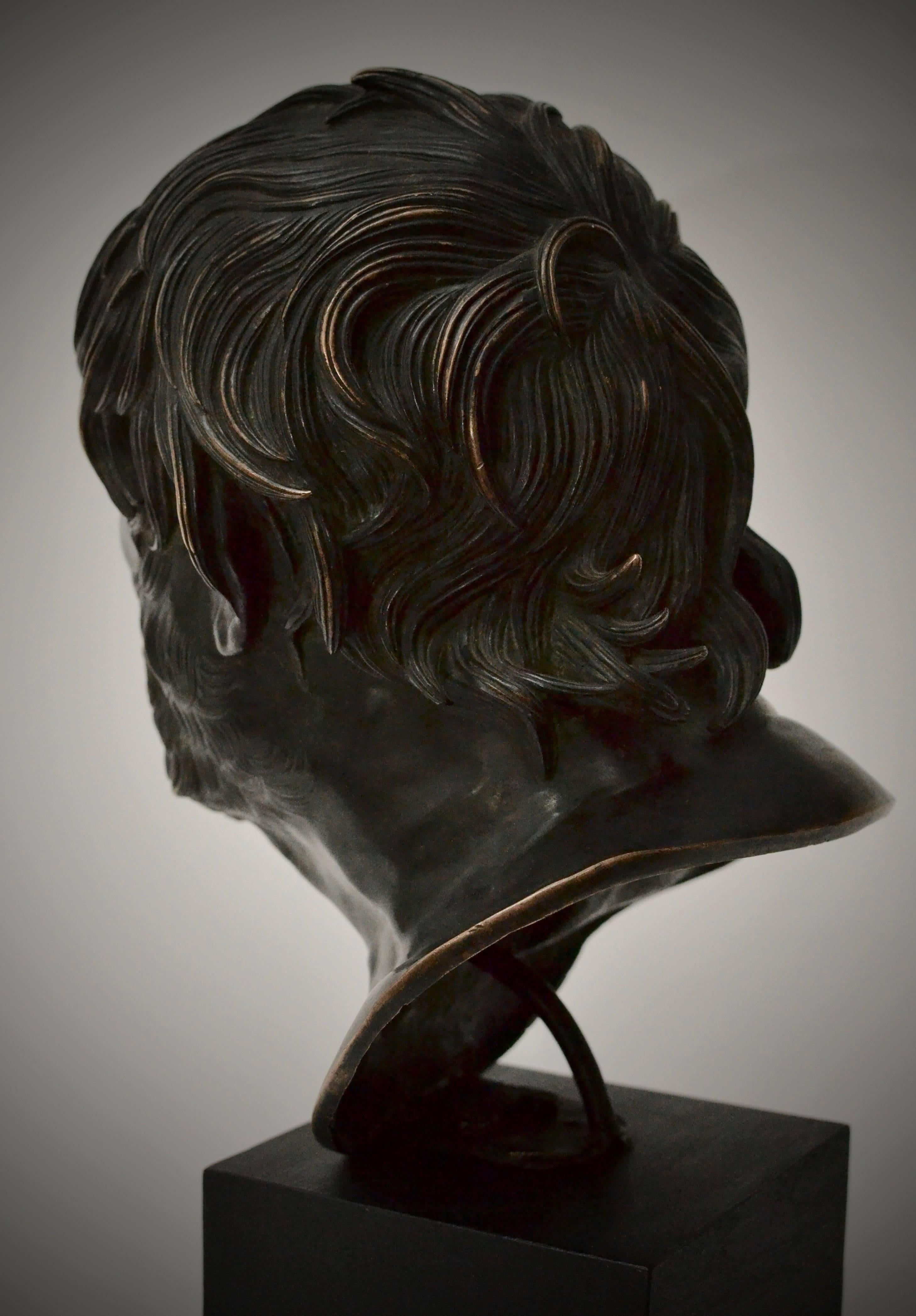 19th Century Italian Bronze Bust Study of Seneca (19. Jahrhundert)