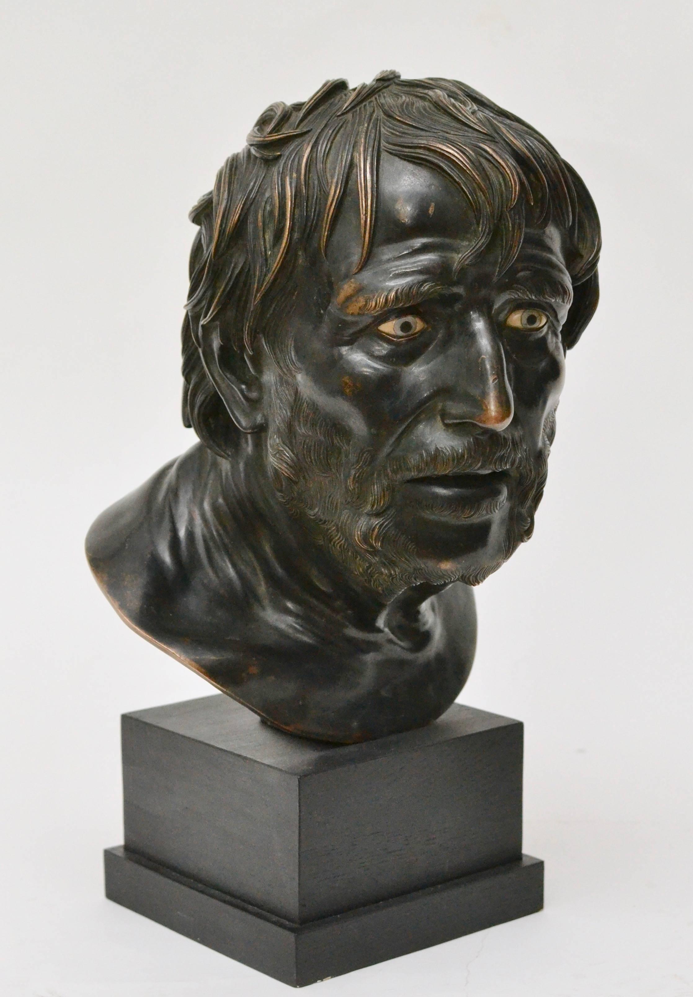 19th Century Italian Bronze Bust Study of Seneca 1
