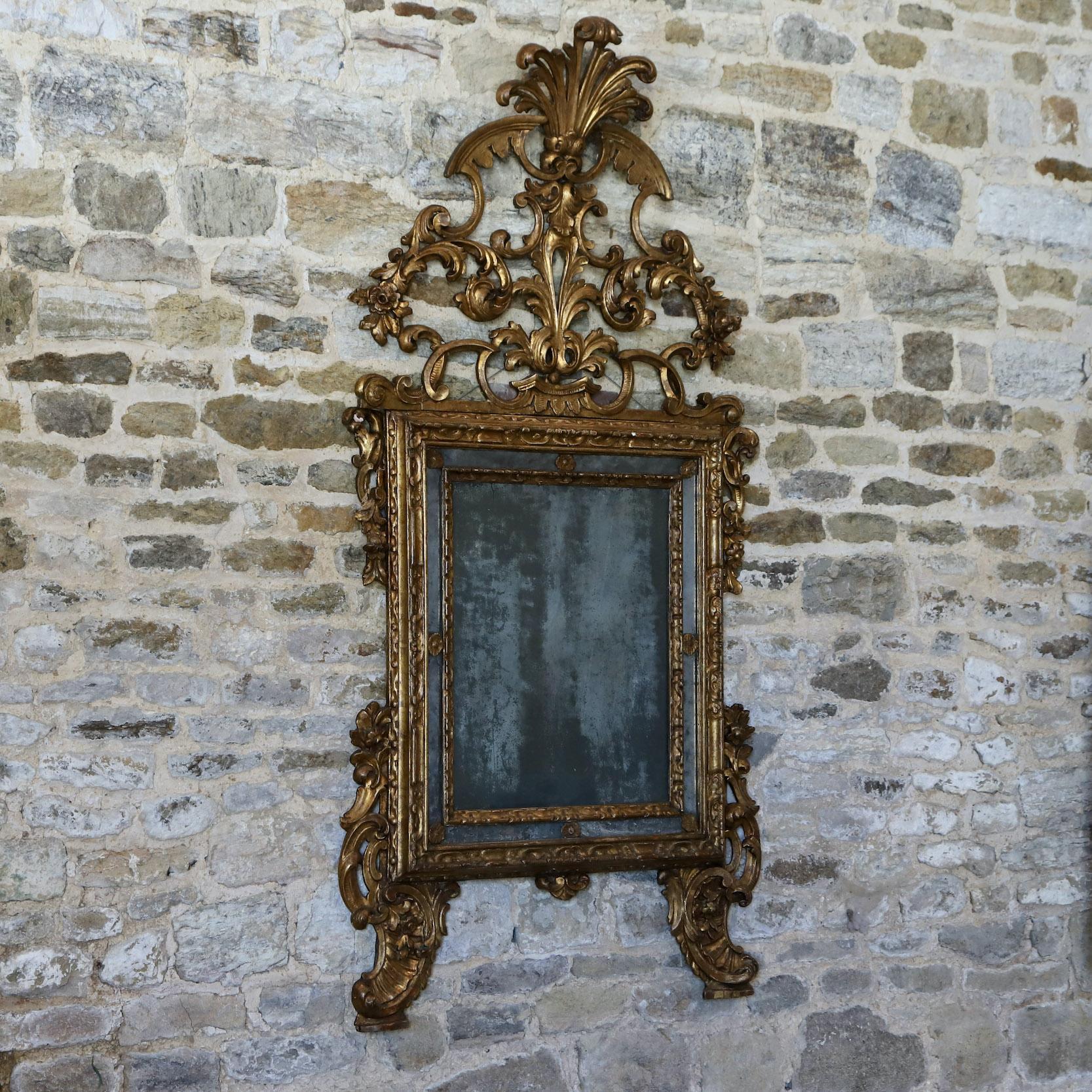 19th Century Italian Gilt Mirror In Good Condition In Petworth, GB