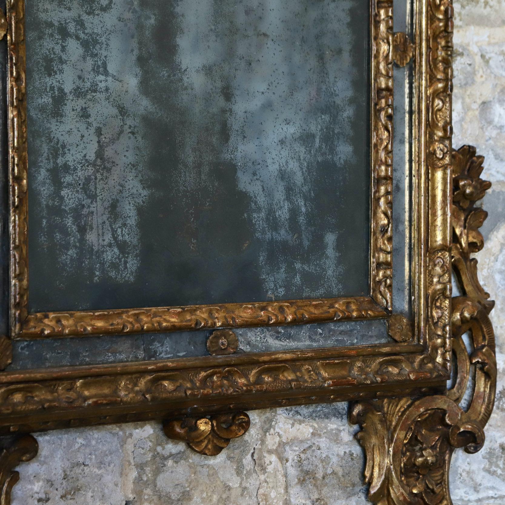 Wood 19th Century Italian Gilt Mirror