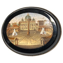 19th Century Italian Micromosaic Brooch