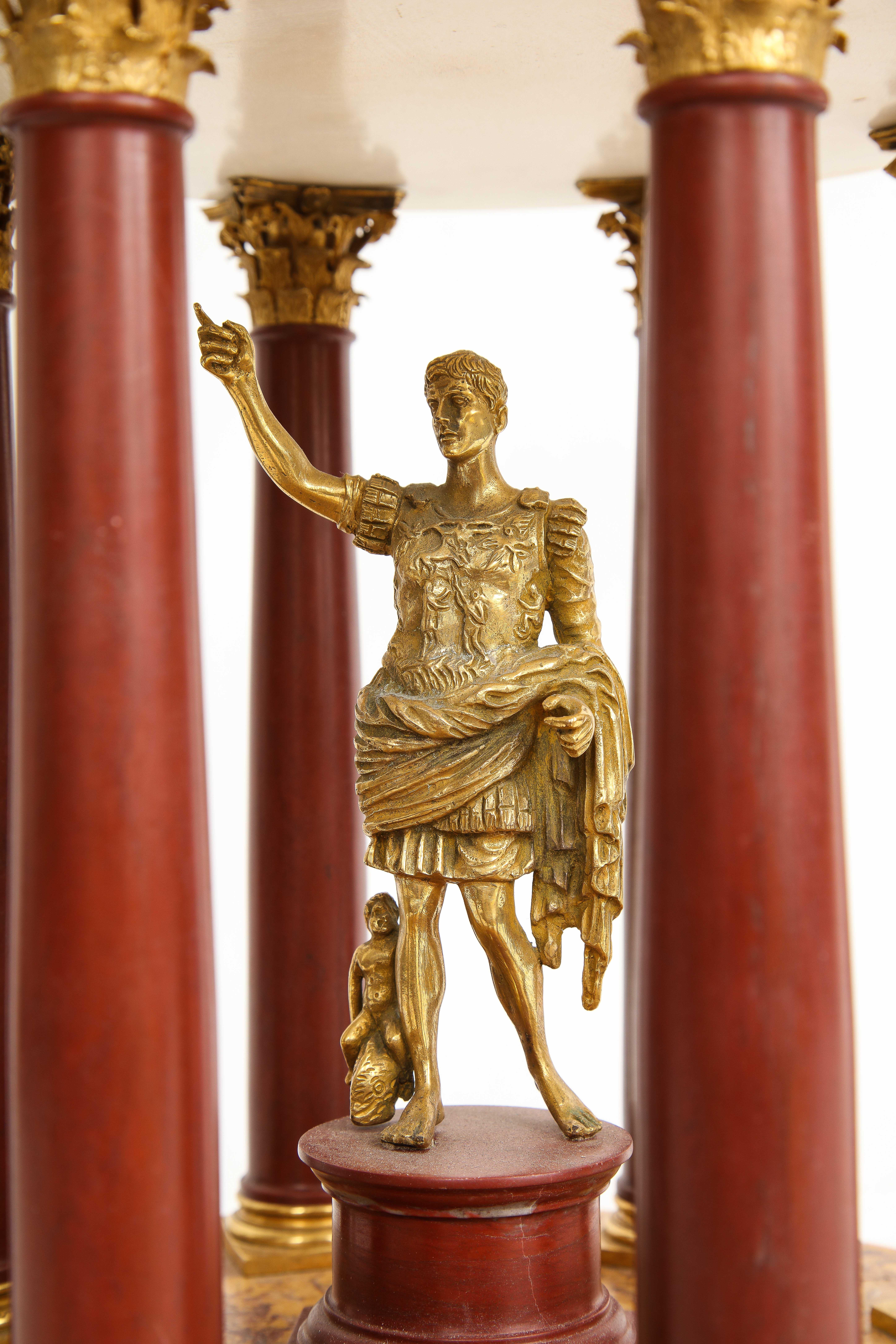 19th Century Italian Ormolu Mounted Multi-Marble Julius Caesar Coliseum Model For Sale 1