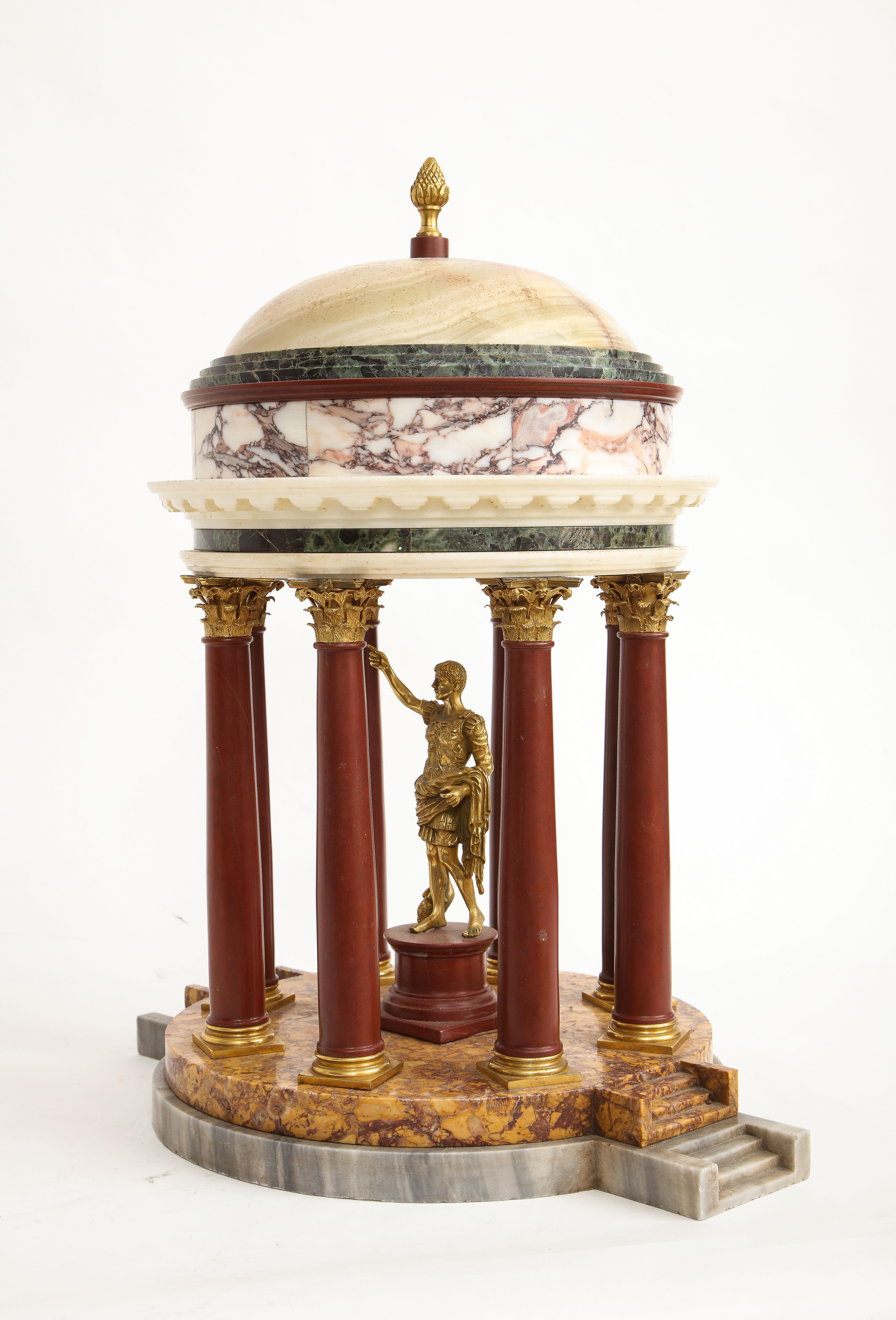 19th Century Italian Ormolu Mounted Multi-Marble Julius Caesar Coliseum Model In Good Condition For Sale In New York, NY
