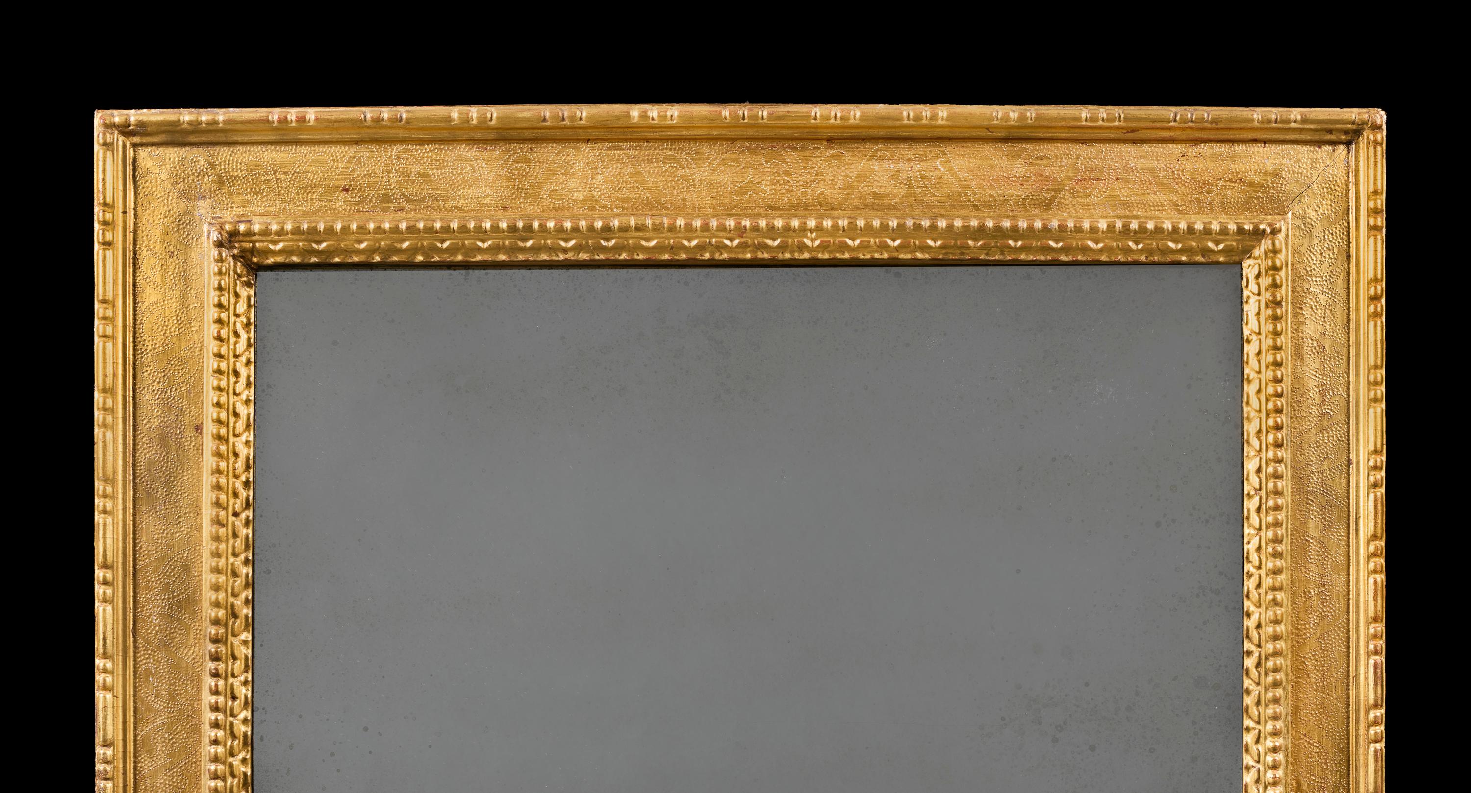 A 19th Century Italian Rectangular Giltwood Wall Mirror In Good Condition For Sale In London, GB
