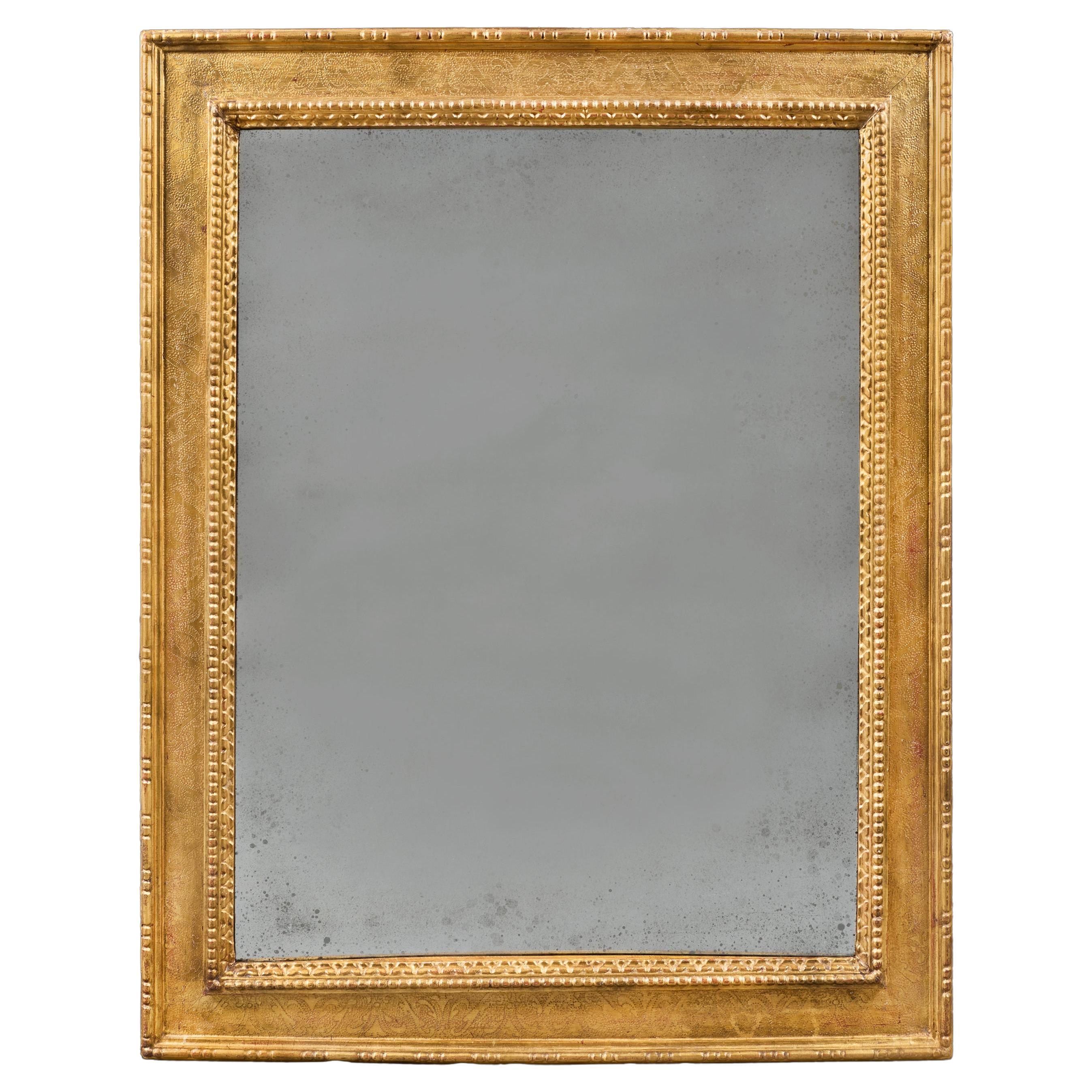 A 19th Century Italian Rectangular Giltwood Wall Mirror For Sale