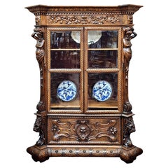 Antique A 19th-Century Italian Renaissance Revival Display Cabinet