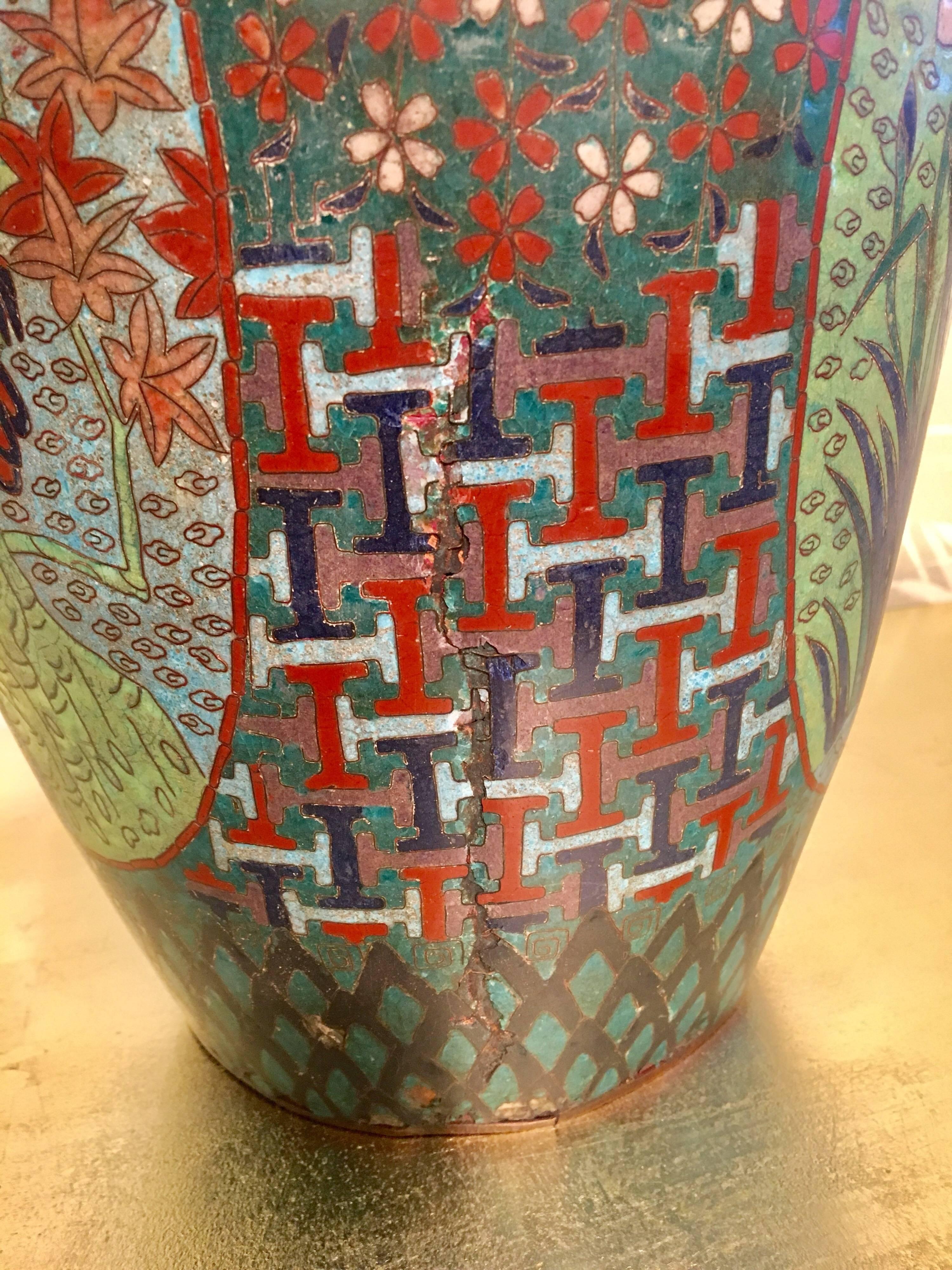 Metal 19th Century Japanese Cloisonné Lidded Jar For Sale