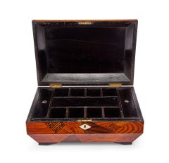 19th Century Japanese Elm and Calamander Parquetry Sarcophagus Work Box