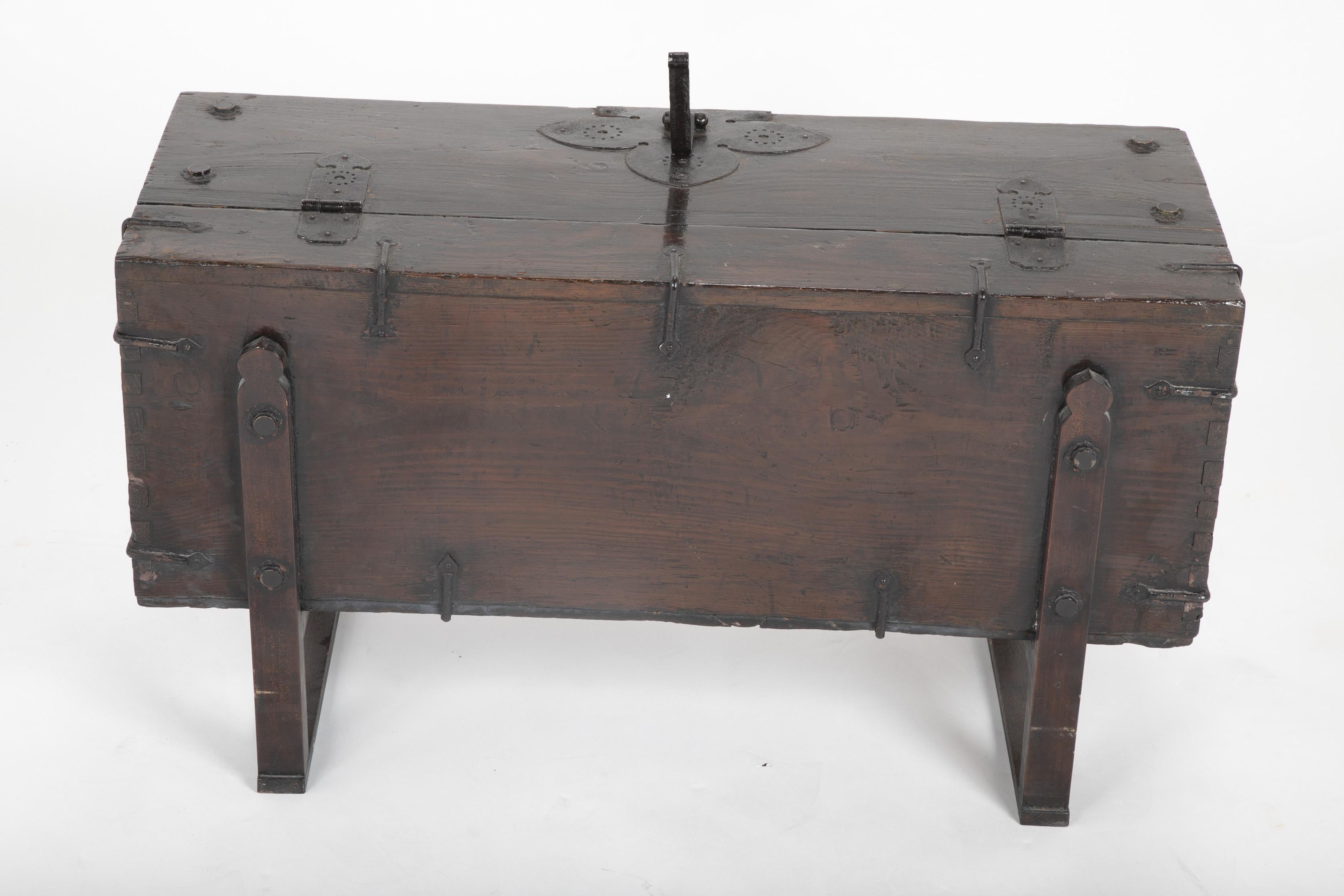 19th Century Japanese Elm and Iron Trunk on Risers 4