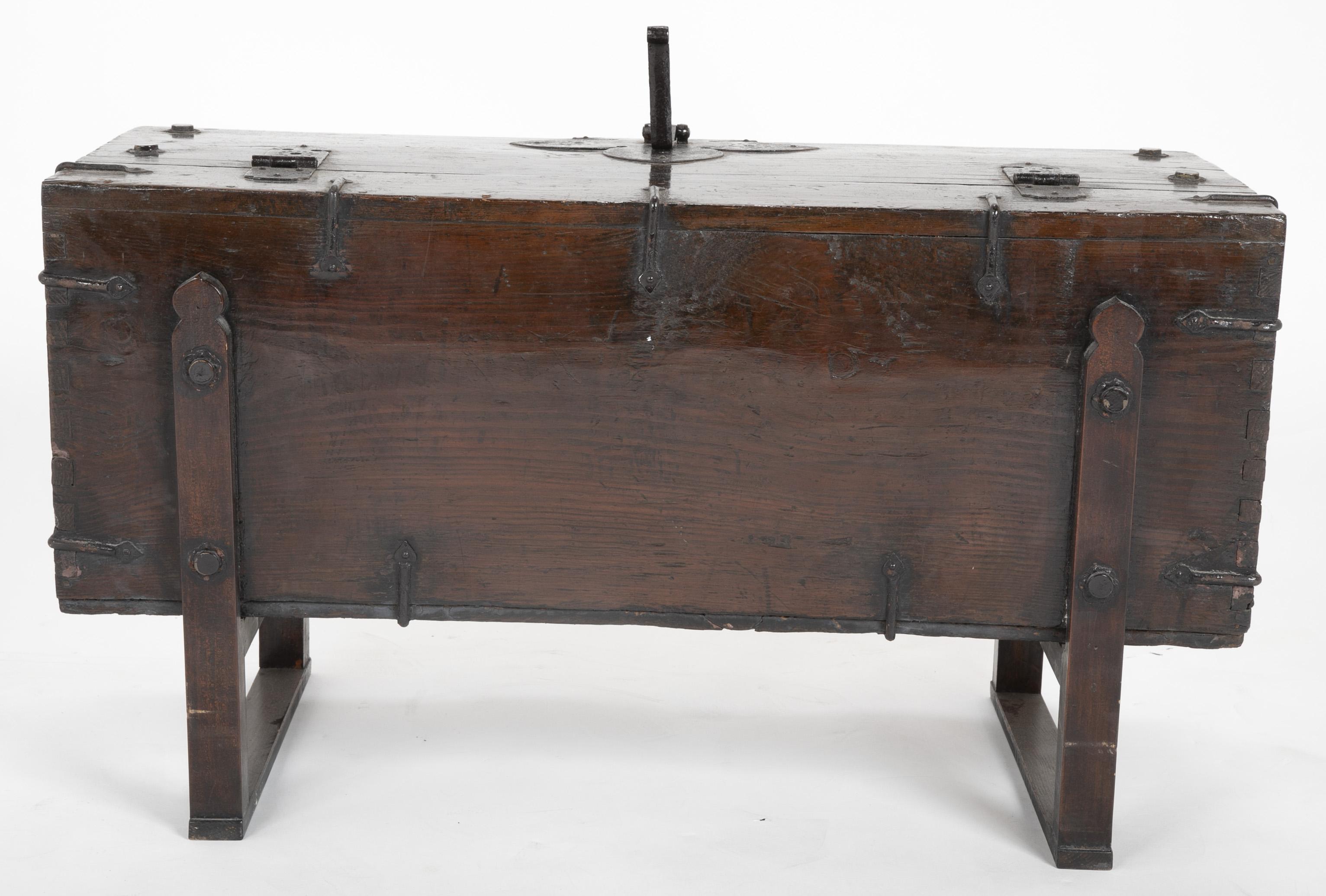 19th Century Japanese Elm and Iron Trunk on Risers 5