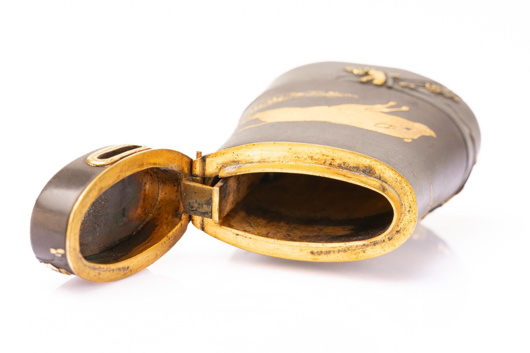 A 19th Century Japanese Meiji Shakudo Vesta Case By Komai Otojiro For Sale 7