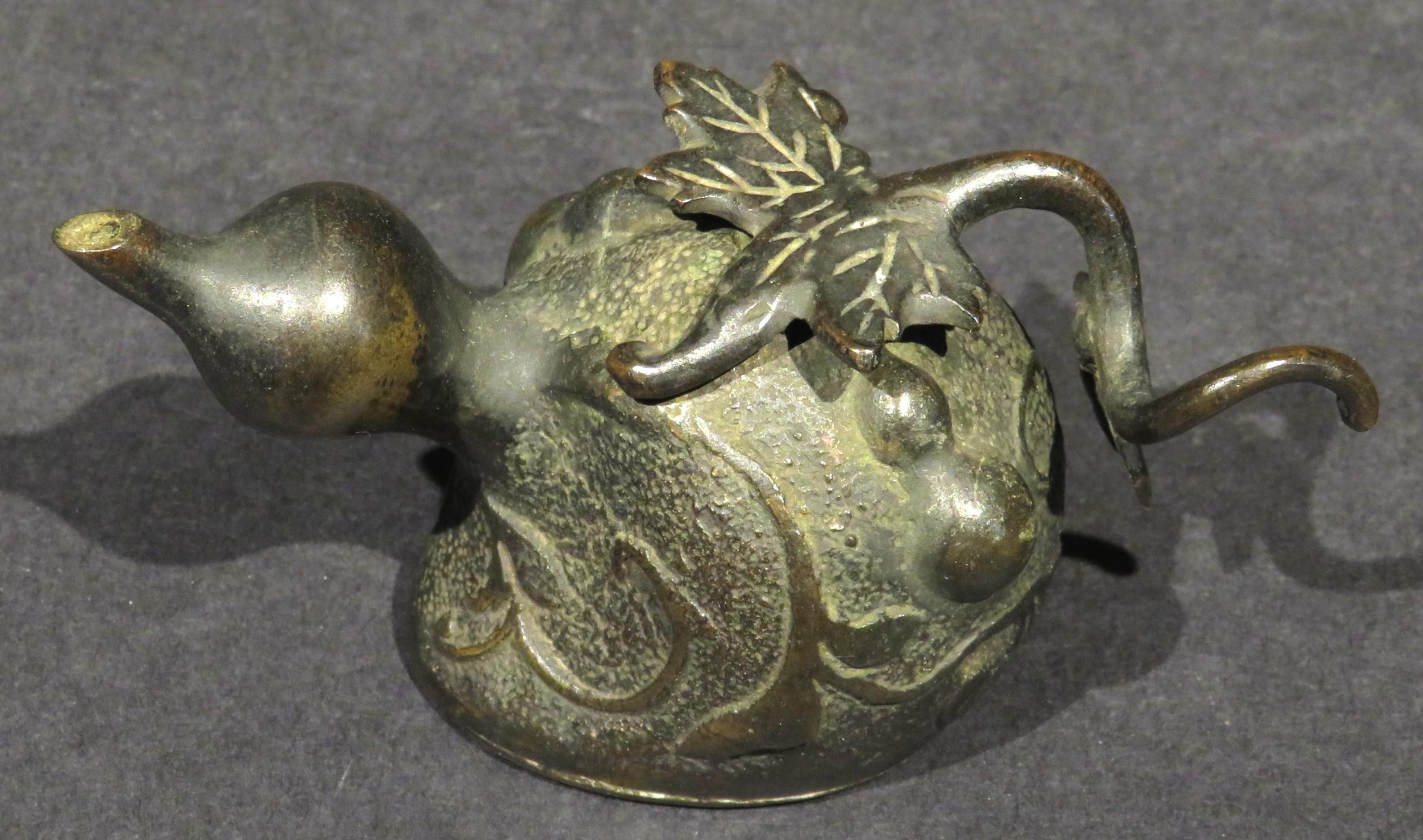 A 19th Century Japanese Patinated Bronze 'Suiteki' Water Dropper, Meiji Period 2