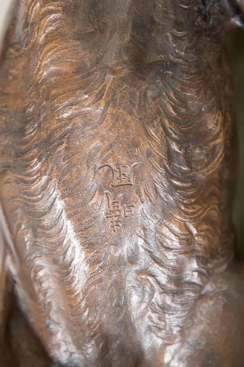 Scultura di tigre in bronzo firmata giapponese del XIX secolo, CIRCA 1860 in vendita 1